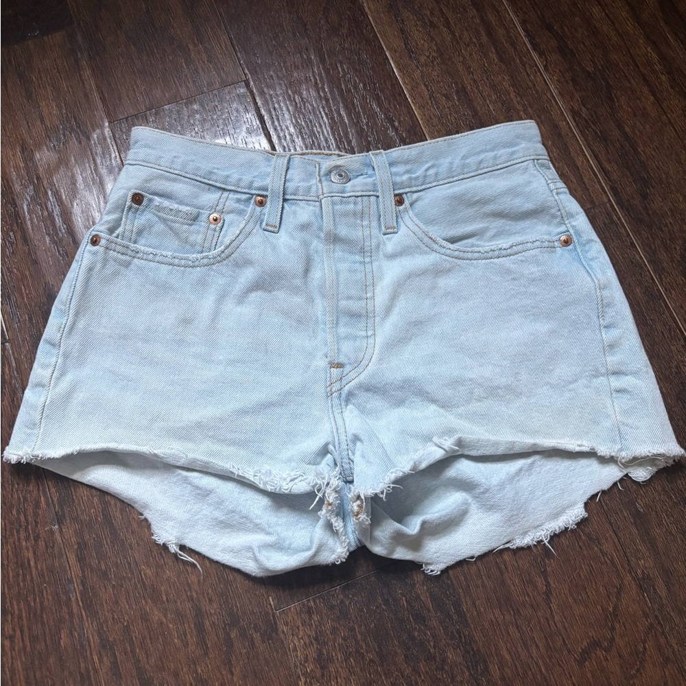 Levi’s 501 Light Wash Button-Fly Denim Jean Shorts